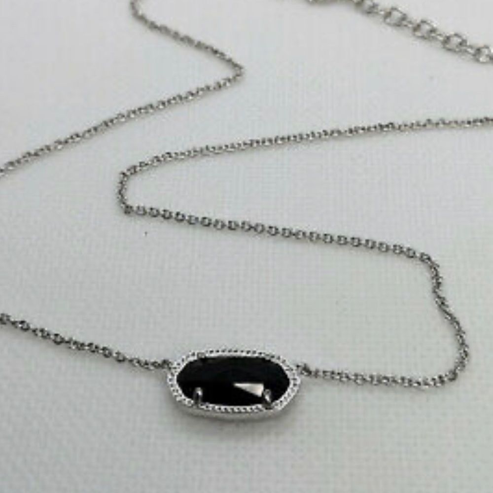 KENDRA Scott Elisa Pendant Necklace Black Stone Gold Necklace - Picture 4 of 9
